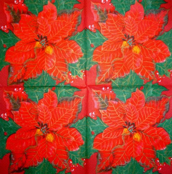 030 Weihnachten Blumen - 3-lagig (creme) - Home Fashion